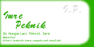 imre peknik business card